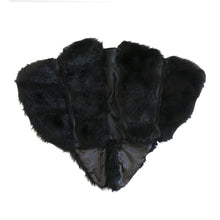 Load image into Gallery viewer, Vintage Biba Faux Fur and Satin Stole/Wrap – Black - ShopCurious