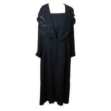 Load image into Gallery viewer, Late 1930s Black Wool Crepe Dress - shopcurious