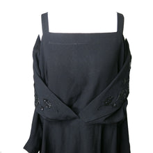 Load image into Gallery viewer, Late 1930s Black Wool Crepe Dress - shopcurious