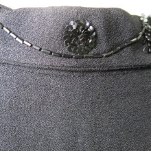 Load image into Gallery viewer, Late 1930s Black Wool Crepe Dress - shopcurious