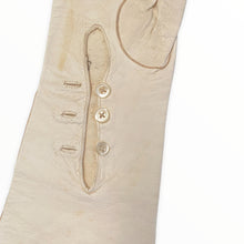 Load image into Gallery viewer, Above Elbow 1920s Ivory Mousequetaire Evening Gloves Size Medium - ShopCurious
