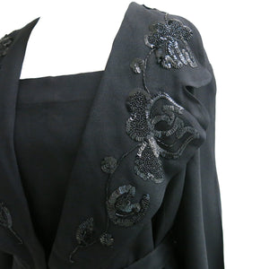 Late 1930s Black Wool Crepe Dress - shopcurious