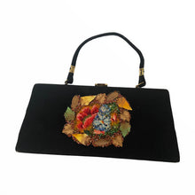 Load image into Gallery viewer, Hand Painted, Beaded and Gilded 1950s Caron Bag - ShopCurious