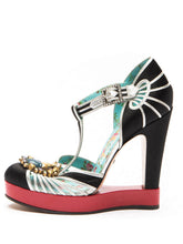 Load image into Gallery viewer, T-Strap Platform Court Heels Multicolour Patent Leather - shopcurious