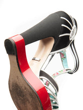 Load image into Gallery viewer, T-Strap Platform Court Heels Multicolour Patent Leather - shopcurious
