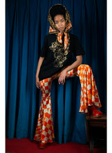 Load image into Gallery viewer, Fleet Flares in Labrynth Print on Silk Satin by Klements - ShopCurious