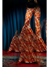 Load image into Gallery viewer, Fleet Flares in Labrynth Print on Silk Satin by Klements - ShopCurious
