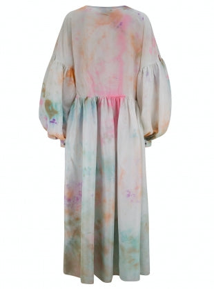pastel cloud dress Vintage Fabric Pastel Rainbow and Clouds Dress 42-46 inch chest
