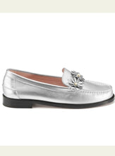 Load image into Gallery viewer, Ditsy Leather Loafer in Silver by Rogue Matilda - shopcurious