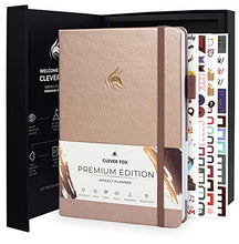Load image into Gallery viewer, Clever Fox Planner Premium Edition Personal Organizer - 1 Year, Rose Gold (Weekly) - shopcurious