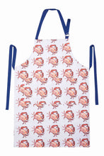 Load image into Gallery viewer, Crab Print Apron - Blue Straps - shopcurious