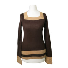 Load image into Gallery viewer, 1960s Biba Square Necked Brown Knitted Top - ShopCurious
