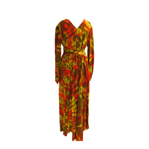 Multi-way 1960s Tropical Print Barkcloth Dress - ShopCurious