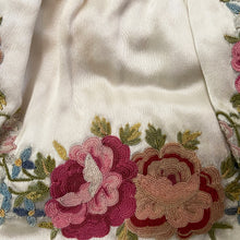 Load image into Gallery viewer, Antique Ivory Satin Tambour Embroidered Evening Bag - ShopCurious