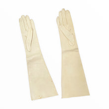 Load image into Gallery viewer, Elbow Length 1930s Minimalist Ivory Kid Evening Gloves Size Small - ShopCurious