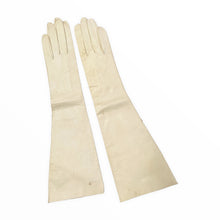 Load image into Gallery viewer, Elbow Length 1930s Minimalist Ivory Kid Evening Gloves Size Small - ShopCurious