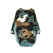 Load image into Gallery viewer, Arcadia Puff Back Dress - Black and Peppermint with Jet Bead Trim - shopcurious