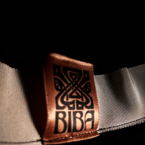 Biba Black Felt Hat with White Grosgrain Ribbon - ShopCurious