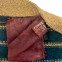 Load image into Gallery viewer, Vintage Biba Dark Green and Gold Lurex Stripe Cardigan - ShopCurious