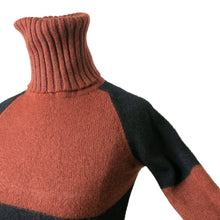 Load image into Gallery viewer, 1960s Biba Two-Tone Wool Jumper – Rust and Brown - ShopCurious
