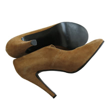 Load image into Gallery viewer, Vintage Biba Mustard Suede Court Shoes with Flower Detail Strap - ShopCurious