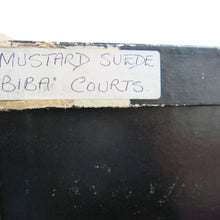 Load image into Gallery viewer, Vintage Biba Mustard Suede Court Shoes with Flower Detail Strap - ShopCurious