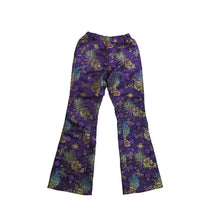 Load image into Gallery viewer, Purple Brocade Flared Trousers with Elasticated Waist - shopcurious