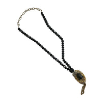 Load image into Gallery viewer, Buddha I - Preloved Jet Bead Pendant Necklace - shopcurious