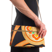 Load image into Gallery viewer, Butterflies and Flowers: Upcycled Obi Envelope Clutch/Shoulder Bag - ShopCurious