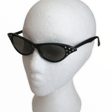 Load image into Gallery viewer, Vintage Black Cat Eye Sunglasses with Rhinestone Detail - ShopCurious
