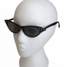 Load image into Gallery viewer, Vintage Black Cat Eye Sunglasses with Rhinestone Detail - ShopCurious