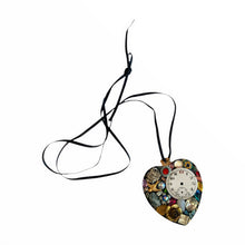Load image into Gallery viewer, Upcycled Mosaic Heart Pendant with Watch Face by Annie Sherburne - ShopCurious