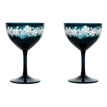 Load image into Gallery viewer, Cristobelle Champagne Saucer Pair - Peacock Blue - shopcurious