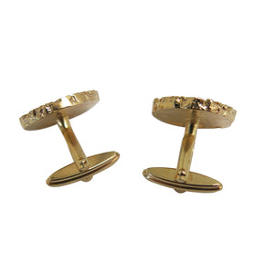 Cufflinks – Rounded Square Brutalist Design, Gold - shopcurious