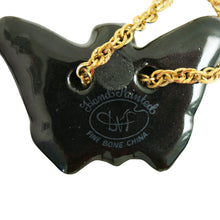Load image into Gallery viewer, Diane Von Furstenberg Vintage 1970s Ceramic Butterfly Pendant and Chain - ShopCurious
