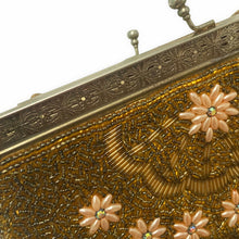 Load image into Gallery viewer, Dark Gold Beaded Art Deco Style Vintage 1930s Clutch or Handbag - ShopCurious