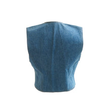 Load image into Gallery viewer, Denim Waistcoat with Tan Suede Detailing - ShopCurious