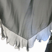 Load image into Gallery viewer, Vintage Galliano for Christian Dior Boutique Black Silk Chiffon and Chevron Lace Evening Gown with Frill Edged Shawl - ShopCurious