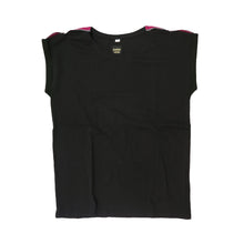 Load image into Gallery viewer, Euphoria T-Shirt - Black with Aubergine Epaulette - shopcurious

