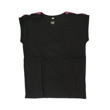 Load image into Gallery viewer, Euphoria T-Shirt - Black with Aubergine Epaulette - shopcurious