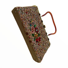 Load image into Gallery viewer, 1950s Souré Beaded Bag with Rose Embellishment - ShopCurious