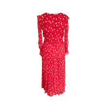 Load image into Gallery viewer, Ghost Red and White Polka Dot Georgette Everly Maxi Dress - ShopCurious
