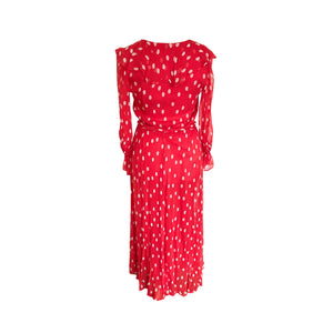 Ghost Red and White Polka Dot Georgette Everly Maxi Dress - ShopCurious