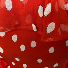 Load image into Gallery viewer, Ghost Red and White Polka Dot Georgette Everly Maxi Dress - ShopCurious
