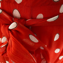 Load image into Gallery viewer, Ghost Red and White Polka Dot Georgette Everly Maxi Dress - ShopCurious