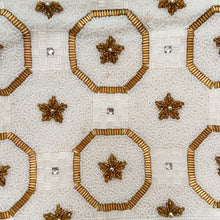 Load image into Gallery viewer, Gold and White Vintage Beaded Bag - ShopCurious