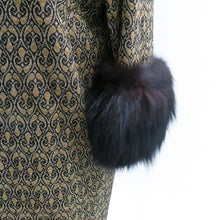 Load image into Gallery viewer, Couture Metallic Knit Vintage Evening Coat with Fur Cuffs - ShopCurious