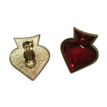 Load image into Gallery viewer, Red Spades Earrings – Vintage YSL - shopcurious