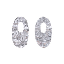 Load image into Gallery viewer, White Gold FOLD Hoop Earrings - ShopCurious