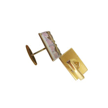 Load image into Gallery viewer, Cufflinks - Iridescent Rose Pink and Chartreuse Cut Crystal - shopcurious